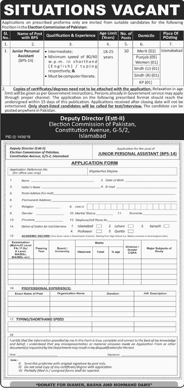 Election Commission Of Pakistan Career Opportunities