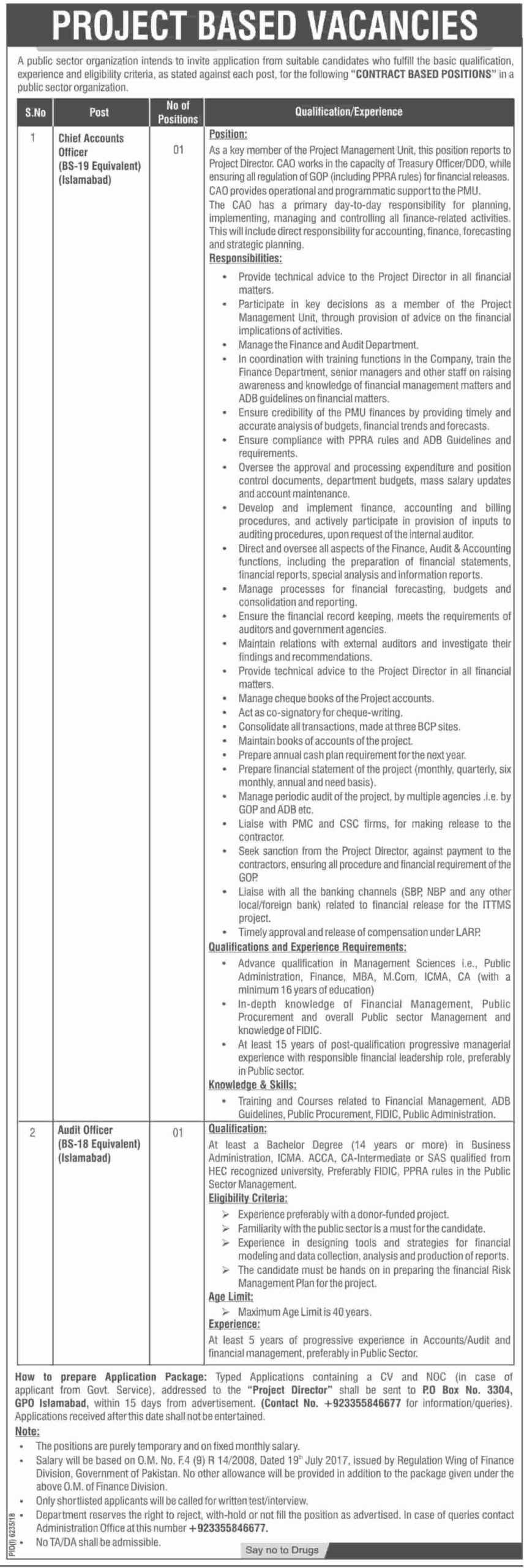 Po Box 3304 Gpo Islamabad Public Sector Jobs 2019