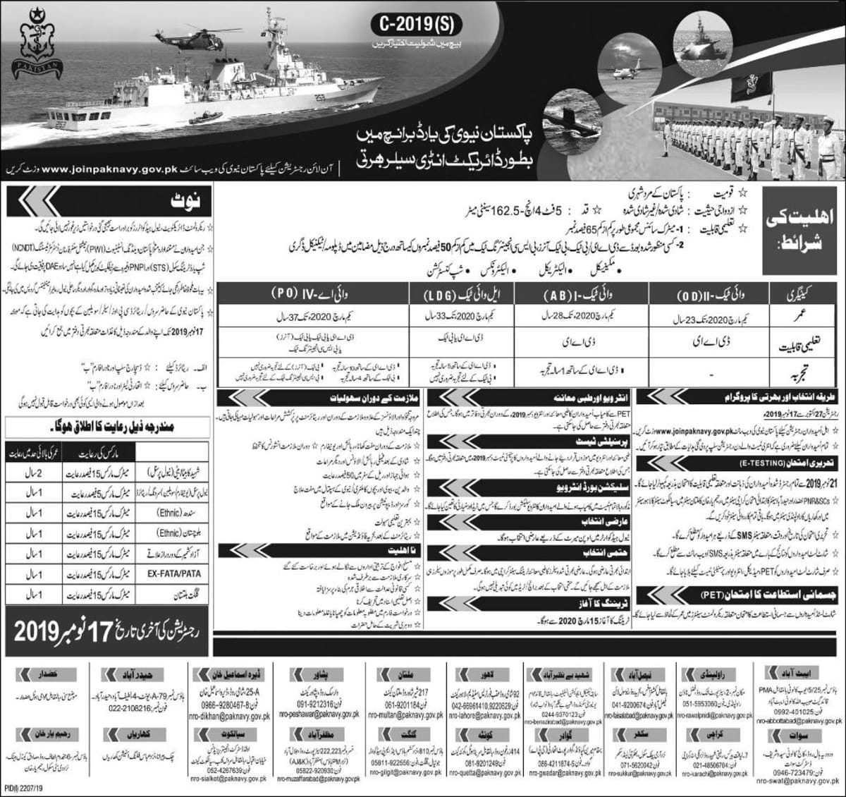 Join Pakistan Navy Jobs 2019 As Sailor Direct Entry Yard Branch C-2019(S) Latest Advertisement Online Registration