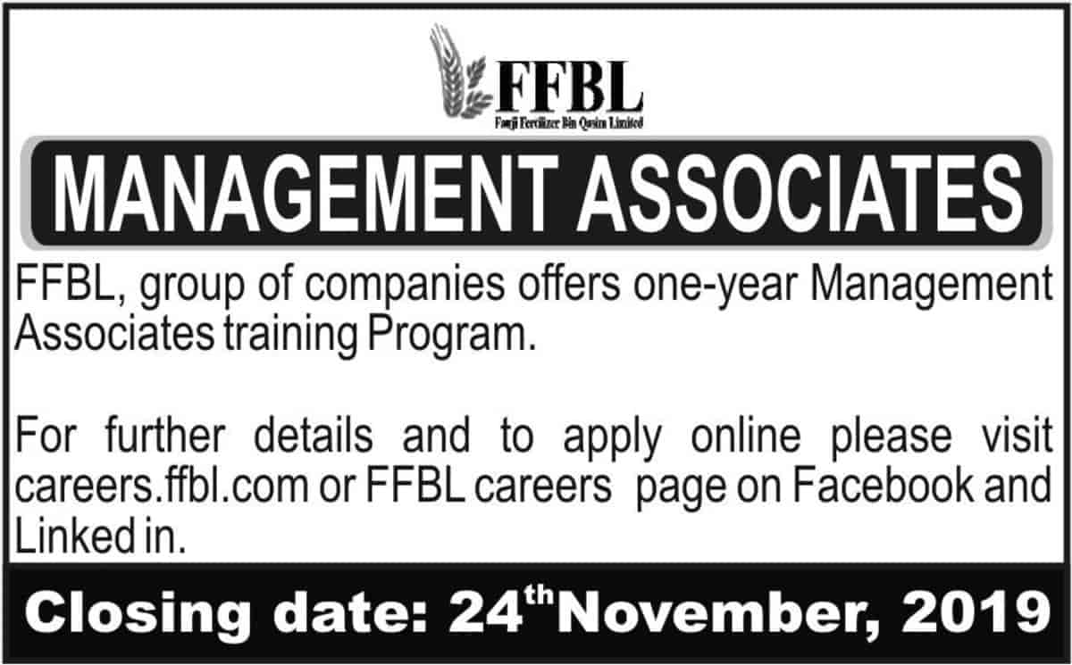 Fauji Fertilizer Bin Qasim Limited Ffbl Jobs Management Associates Program November 2019 Nts Latest Advertisement