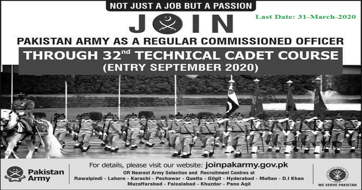 Featured Image Join Pakistan Army Jobs 2020 As Officer 32 Technical Cadet Course Tcc