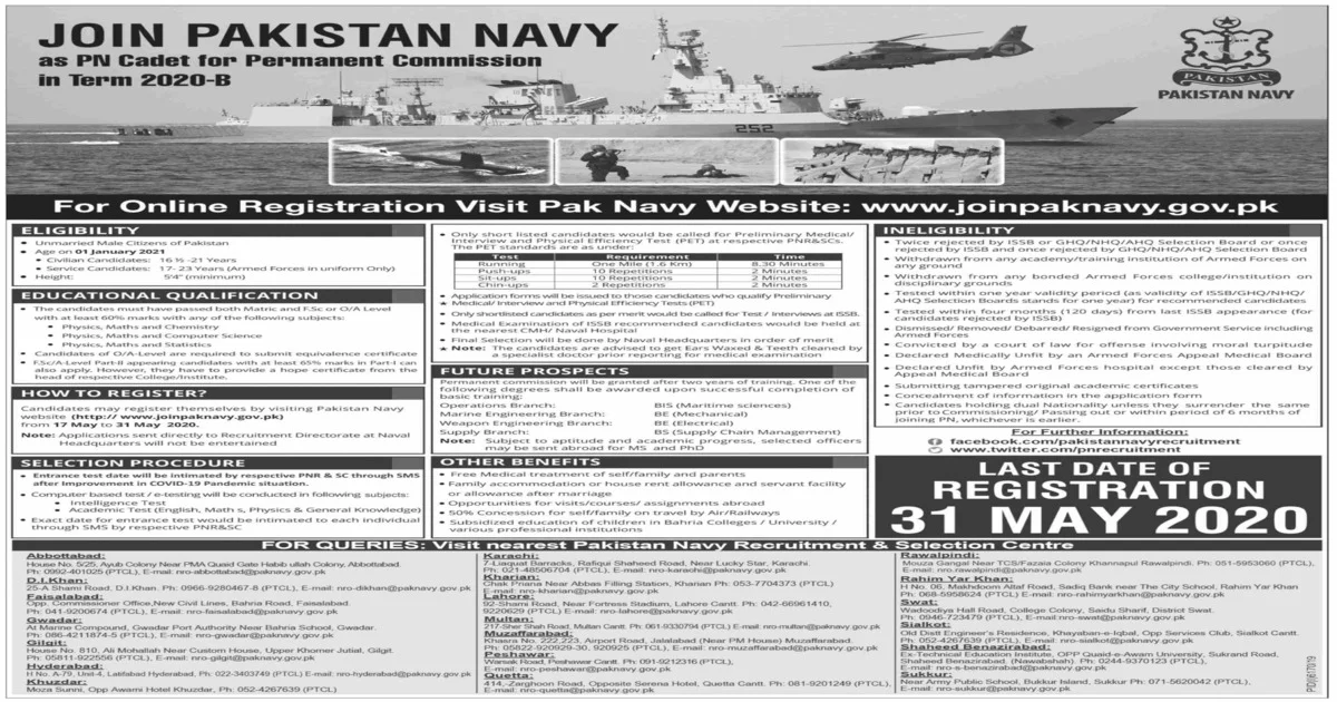 Featured Image Join Pak Navy Jobs 2020 As Pn Cadet Permanent Commission Latest