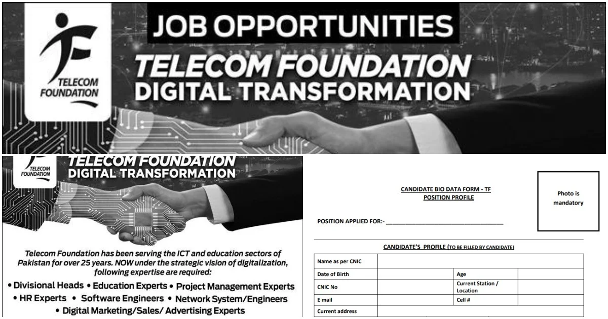 Featured Image Telecom Foundation Jobs 2020 Www.telecomfoundation.com.pk Tf Bio-Data Form