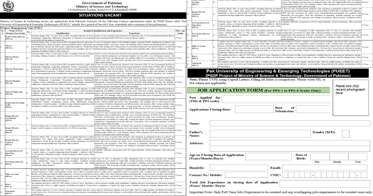 Featured Image Ministry Of Science And Technology Most Jobs 2021 Application Form Latest