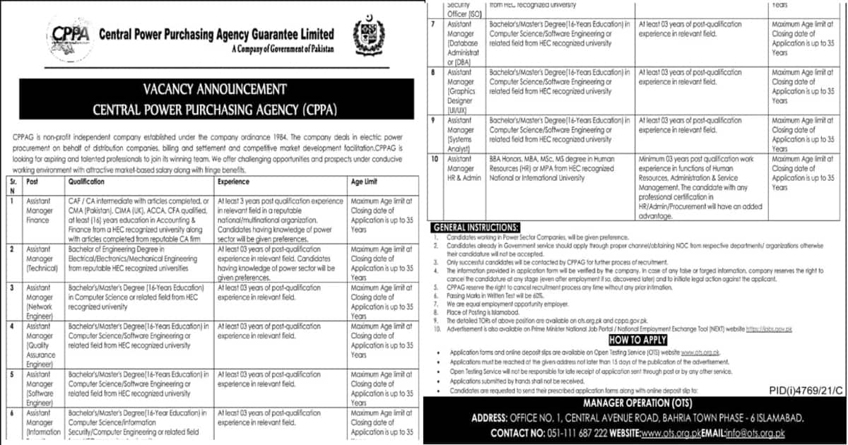 Featured Image Central Power Purchasing Agency Cppa Jobs 2022 Ots Latest