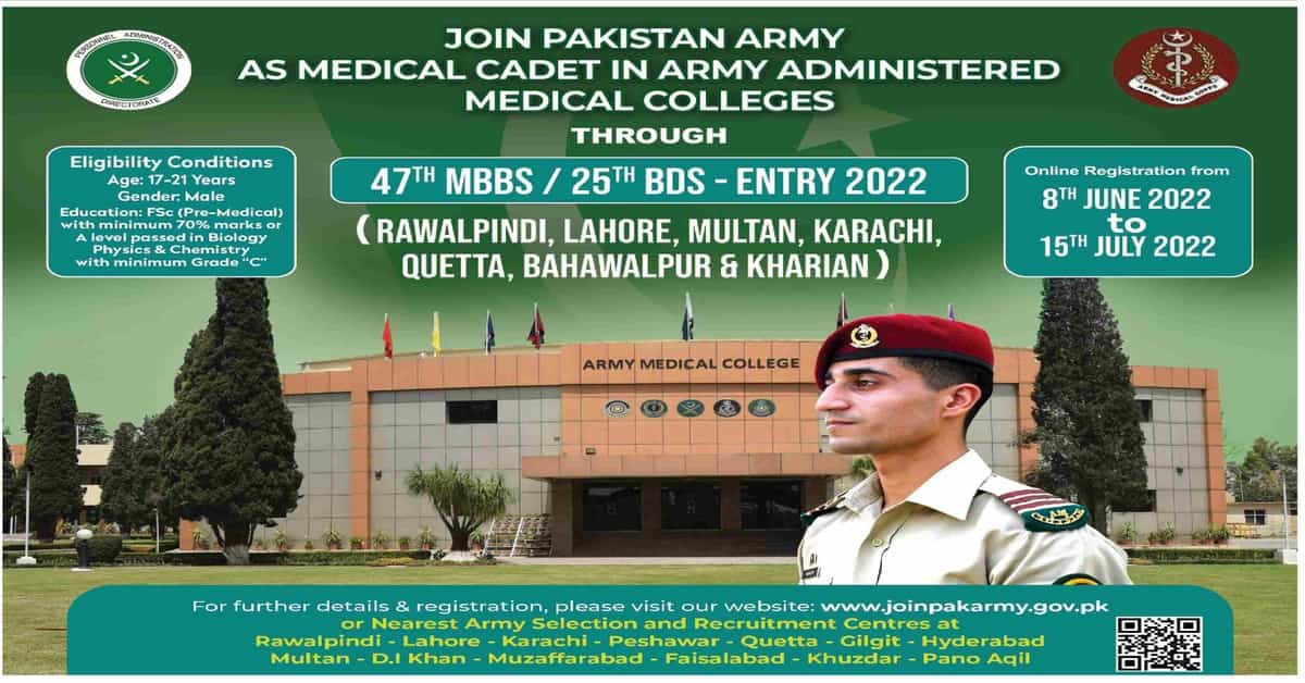 Featured Image Join Pak Army Jobs 2022 As Medical Cadet Online Registration Mbbs &Amp; Bds