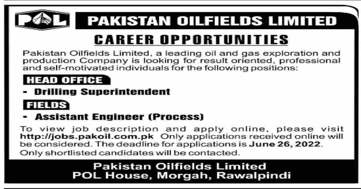 Featured Image Pakistan Oilfields Limited Pol Jobs 2022 Apply Online Jobs.pakoil.com.pk
