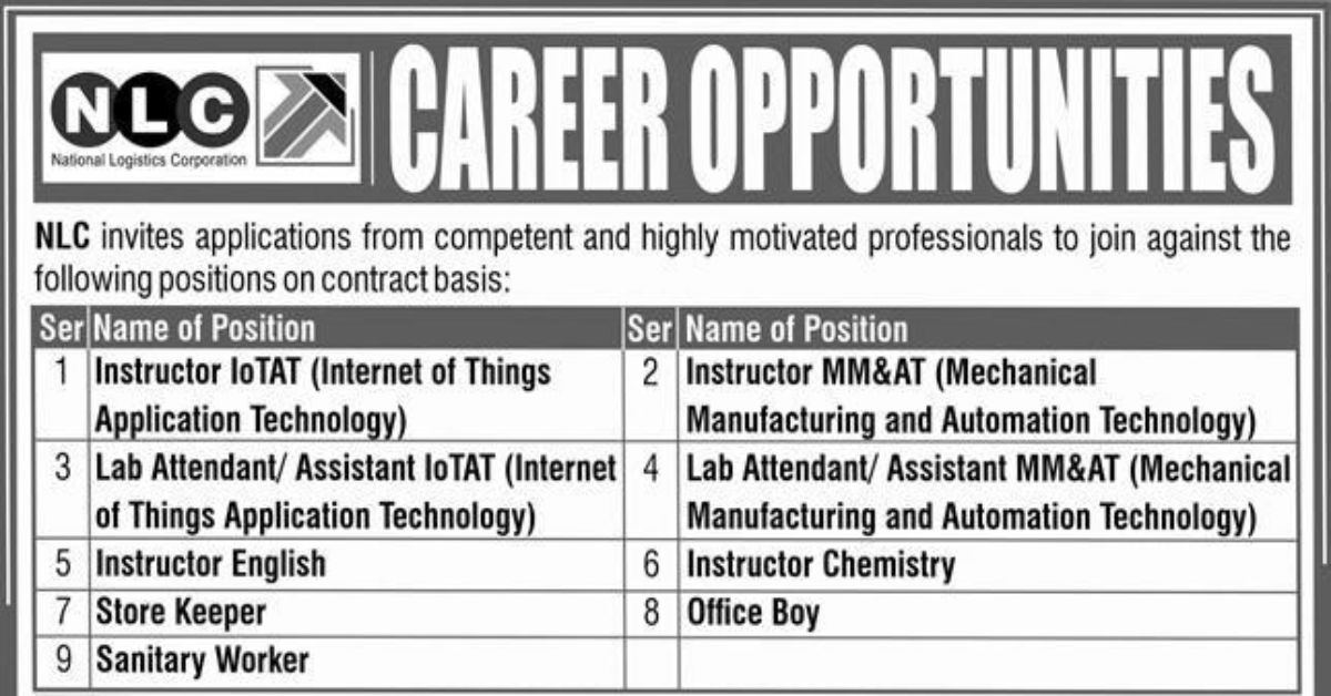 Featured Image National Logistics Cell Nlc Jobs September 2023 Apply Online Latest
