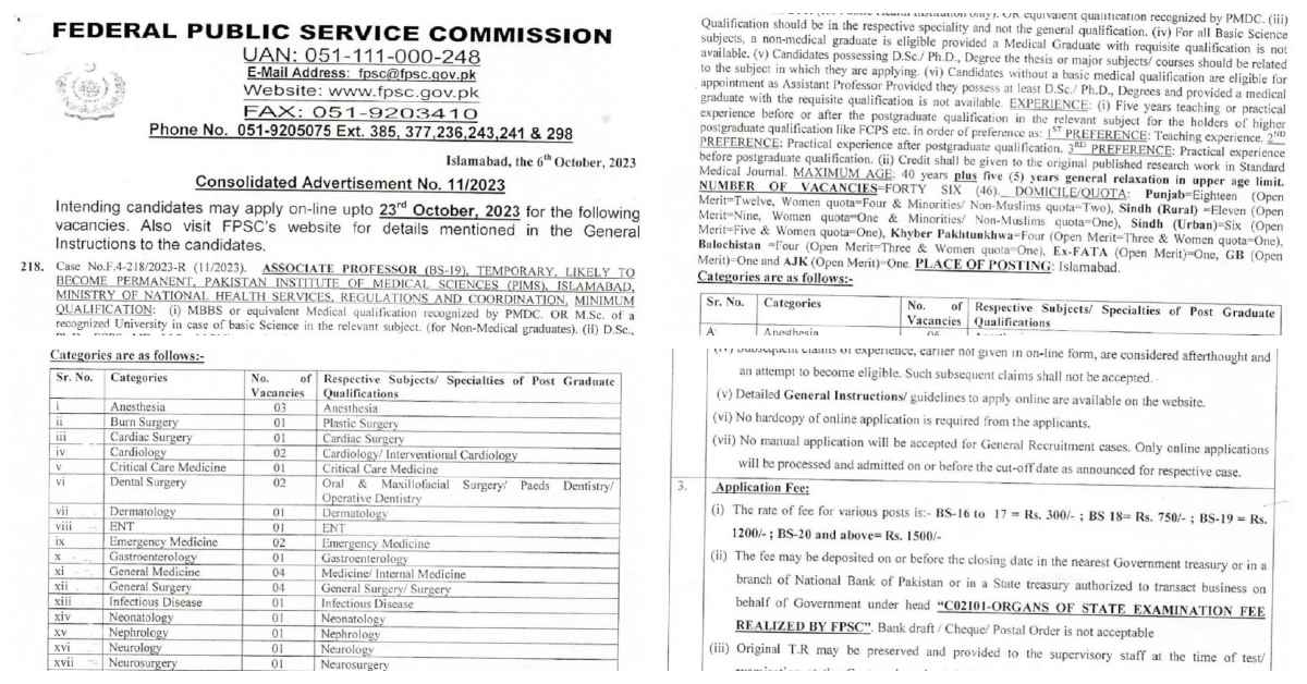 Featured Image Fpsc Medical Officer Jobs 2023 Consolidated Advertisement 11/2023