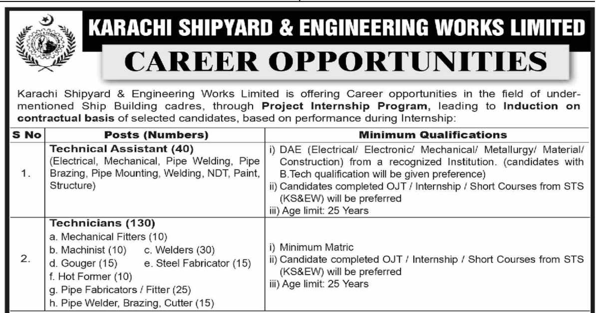 Featured Image Karachi Shipyard &Amp; Engineering Works Limited Ksew Project Internship Program 2023