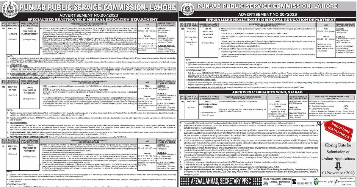Featured Image Ppsc Jobs 2023 Advertisement No 202023 Apply Online