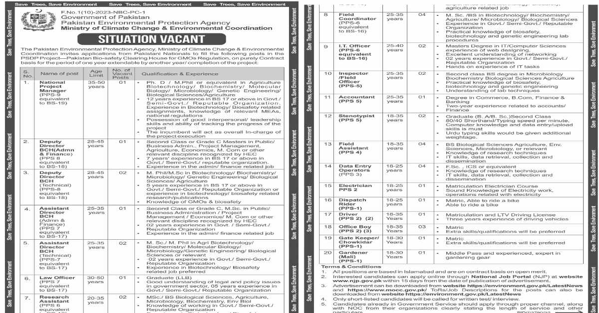 Featured Image Ministry Of Climate Change &Amp; Environmental Coordination Mocc Jobs 2023 Pak Epa