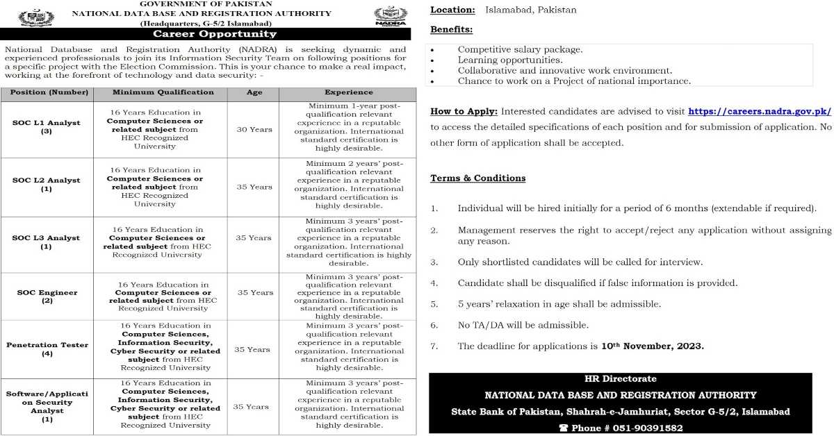 Featured Image Nadra Jobs 2023 Apply Online Information Security Professionals