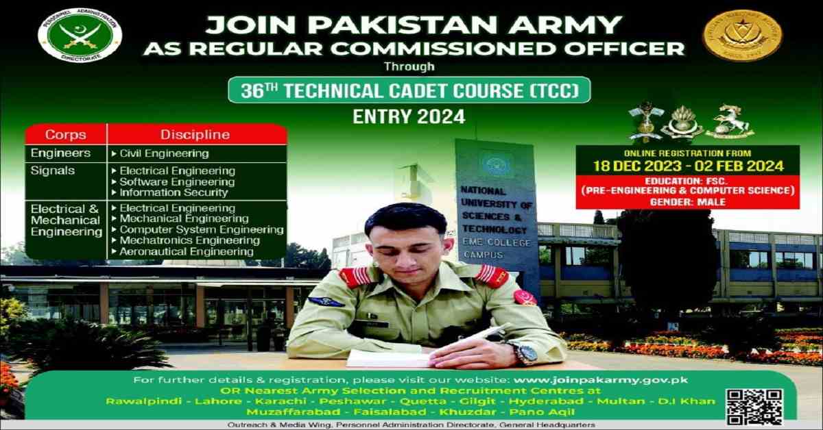 Featured Image Join Pak Army Jobs 2024 Regular Commission 36 Tcc
