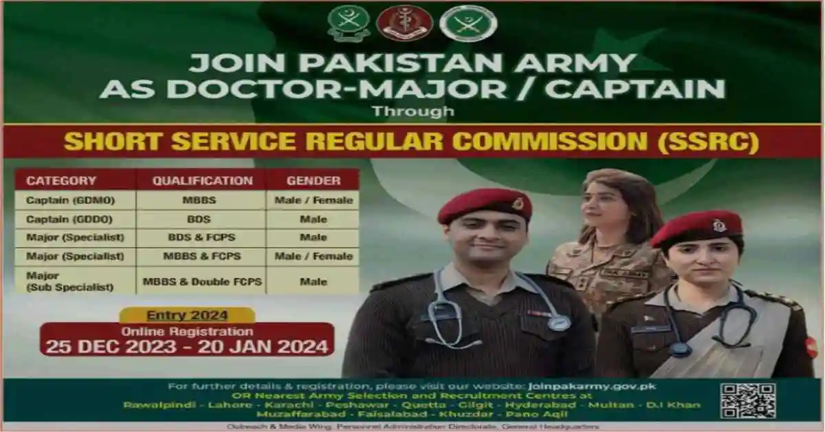 Join Pak Army Jobs 2024 As Doctor Ssrc