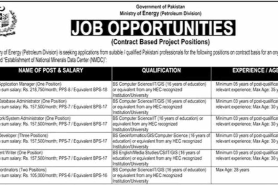 Featured Image Ministry Of Energy Petroleum Division Jobs 2024 Apply Online