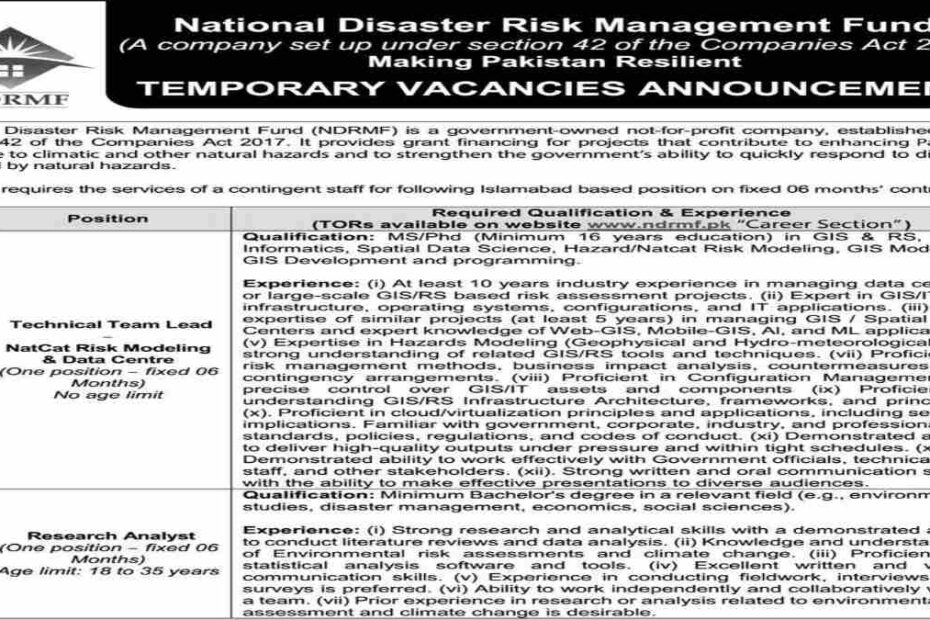 Featured Image National Disaster Risk Management Fund Ndrmf Job Openings 2024