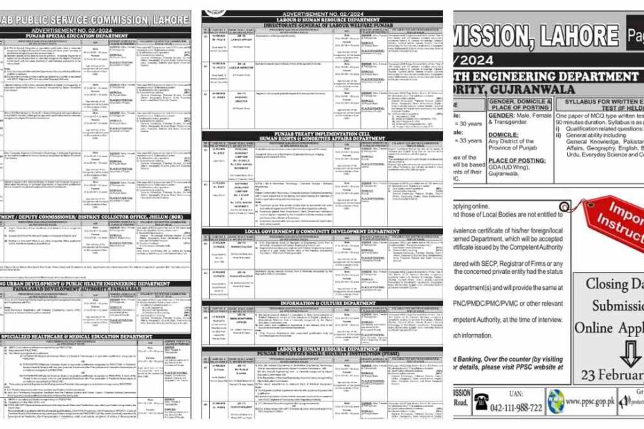 Featured Image Ppsc Jobs 2024 Advertisement No 2/2024 Apply Online