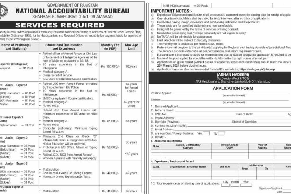Featured Image National Accountability Bureau Nab Jobs 2024 For Junior Expert