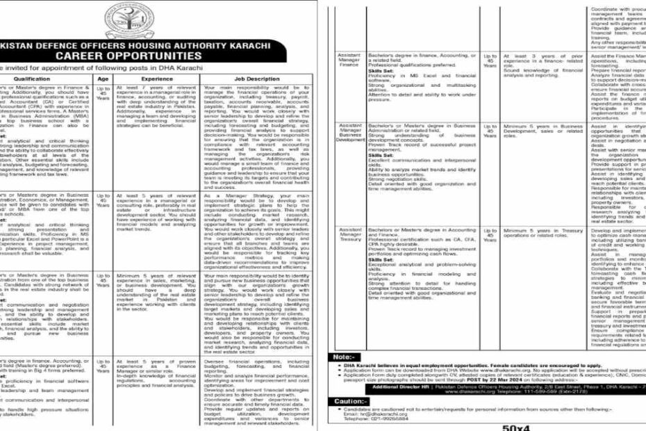 Featured Image Pakistan Defence Officers Housing Authority Dha Karachi Jobs 2024