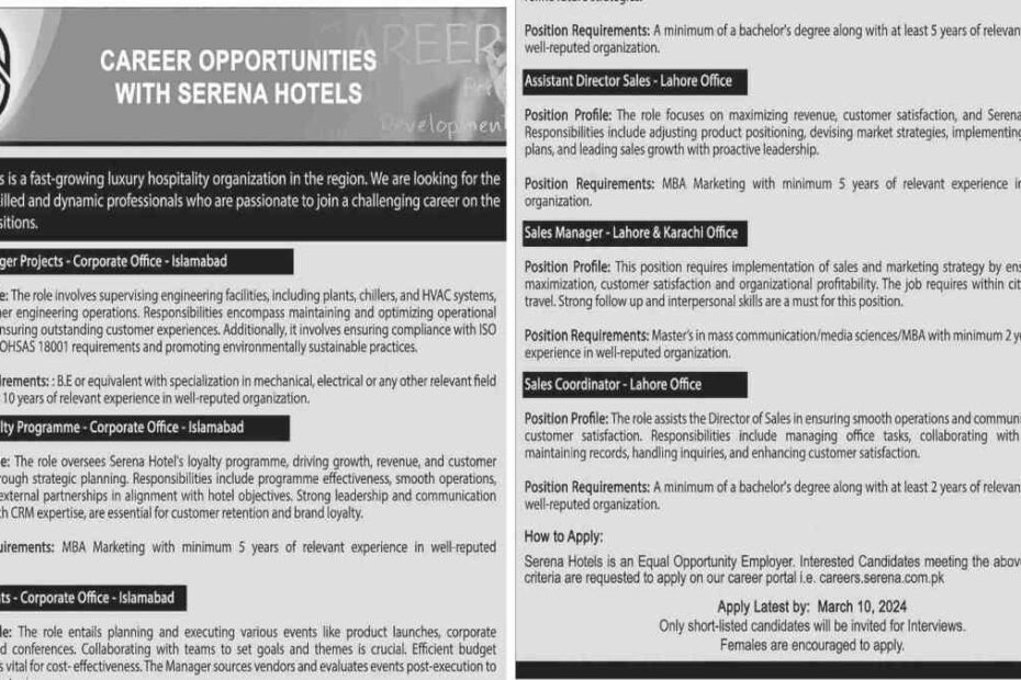 Featured Image Serena Hotels Job Opportunities 2024 Apply Online