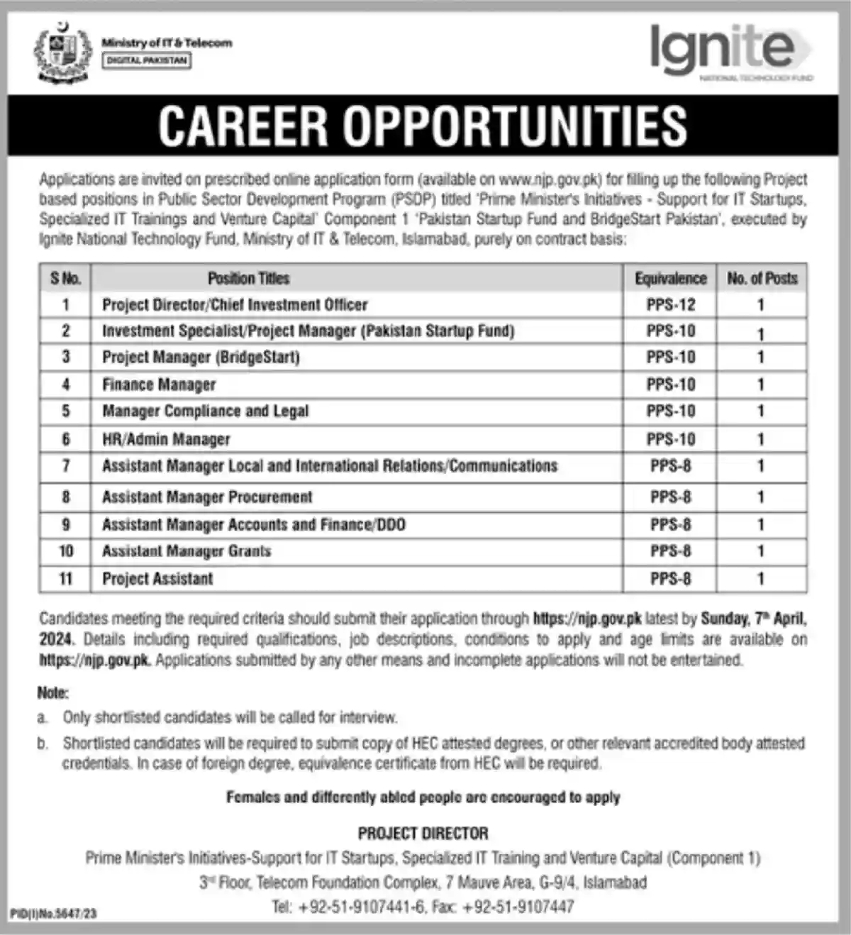 Ignite Jobs 2024 Ministry Of It And Telecom Pm It Startup Initiative